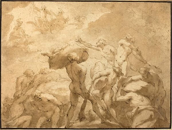 Jan Luyken (Dutch, 1649 - 1712), Battle of the Gods and Giants from Mount Olympus