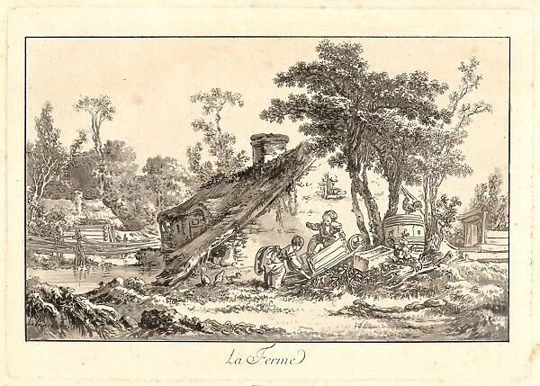 Jean-Baptiste Le Prince (French, 1734 - 1781). The Farm (La Ferme), 1771. Etching