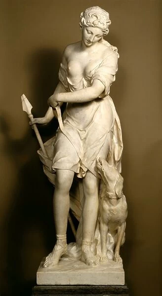 Jean-Louis Lemoyne, A Companion of Diana, French, 1666 - 1755, 1724, marble