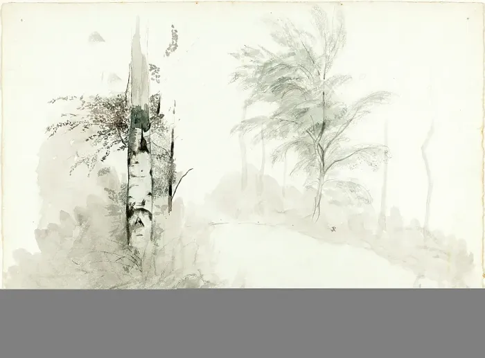 Framed Print : John Ruskin Print: Tree Study in Pen and Wash Framed Print : John Ruskin Print: Tree Study in Pen and Wash