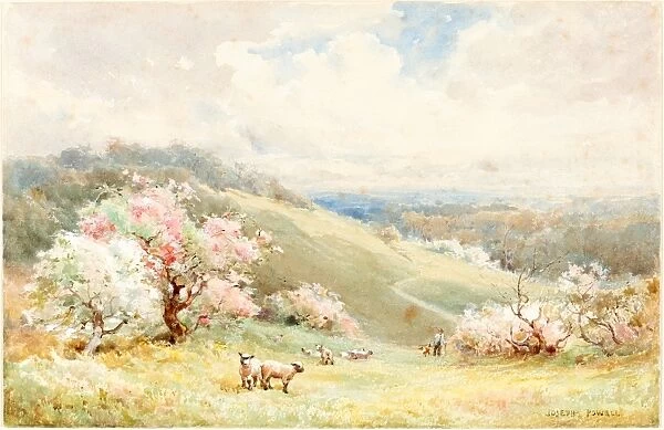 Joseph Rubens Powell, British (active 1835-1871), Spring, watercolor and gouache