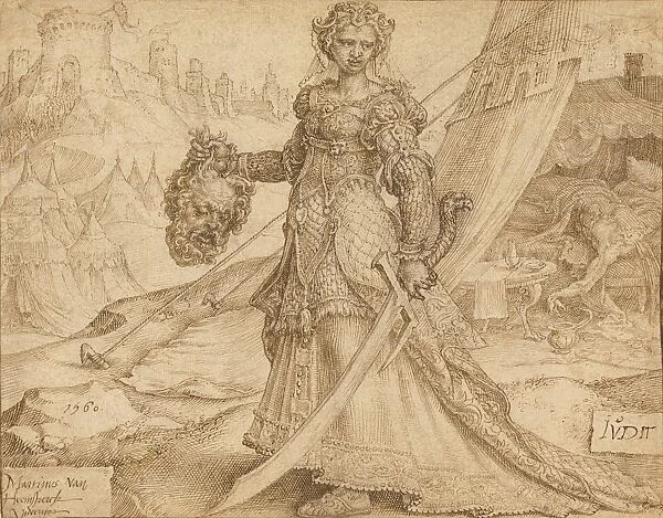 Judith; Maerten van Heemskerck, Dutch, 1498 - 1574; Netherlands, Europe; 1560; Pen