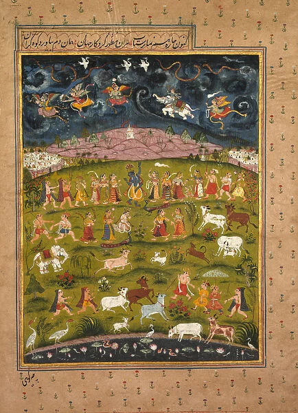 Krishna Supporting Mt Govardhana 1700s India