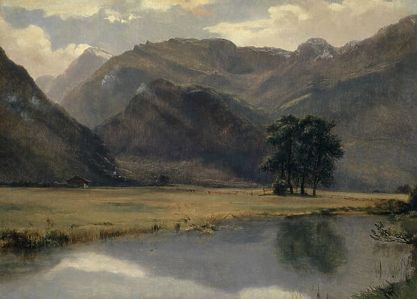 Landscape Canton Uri 1857-1861 oil paper canvas