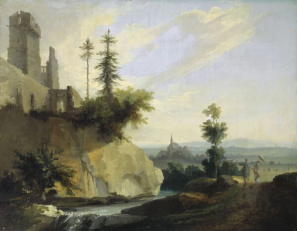 Landscape composition castle ruins 1774  /  77 oil