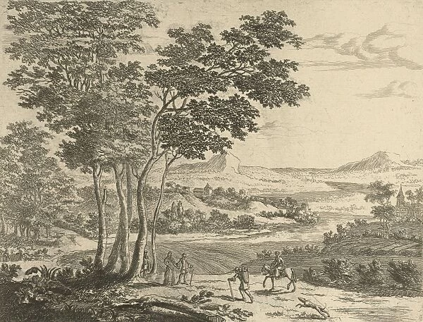 Landscape with walkers, Jan van Almeloveen, 1683