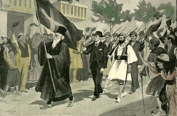 Larissa, Greece, 1897. Arming Greek volunteers in Larissa