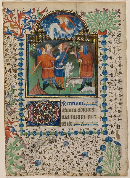 Leaf Book Hours Annunciation Shepherds recto