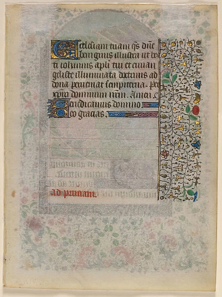 Leaf Book Hours Text verso 1430 Northeastern France