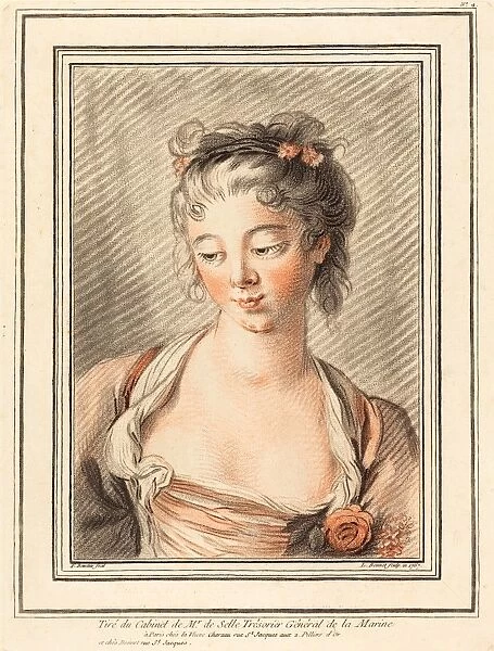 Louis-Marin Bonnet after Franazois Boucher, French (1736-1793), Bust of a Young Woman