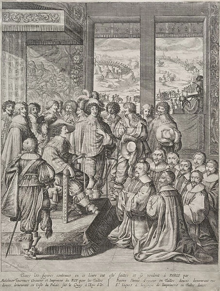 Louis XIII Receiving Deputation Magistrates Abraham Bosse