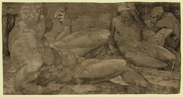 Three male figures, between 1500 and 1550, Beccafumi, Domenico, 1486-1551