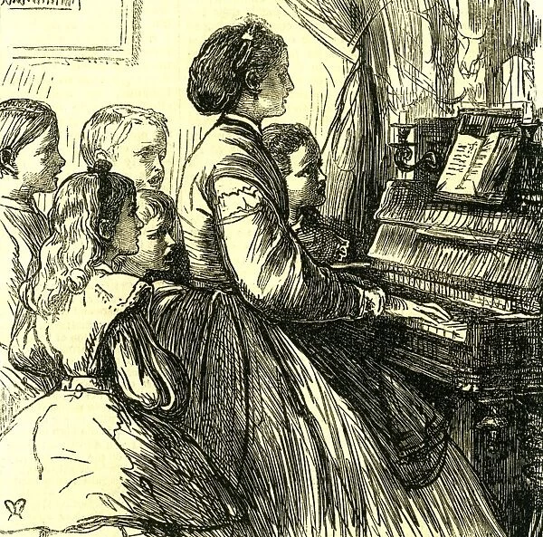 mama, pia, u. s. a. teaching, songs, children, sing, 1866, United States, United States of America