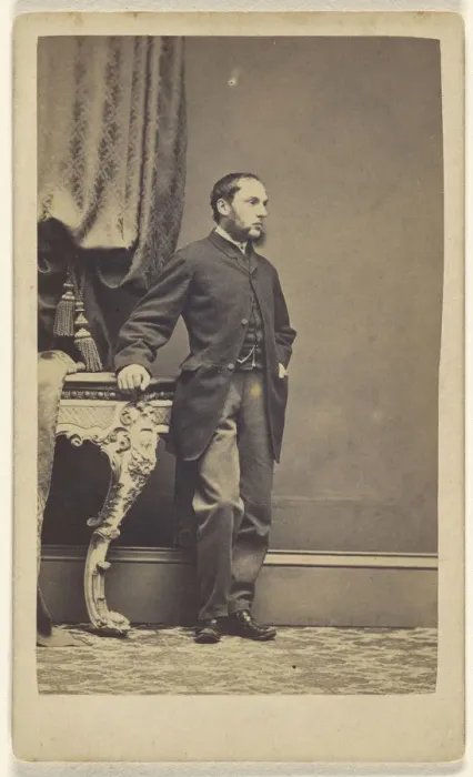 Framed Print : Man with Long Muttonchops, Albumen Silver Print