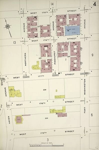 Manhattan, V. 12, Plate No. 4 [Map bounded by W. 179th St. Fort Washington Ave. W