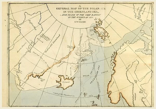 Map of the Polar Ice in the Greenland Sea, in the year 1821, 19th century engraving