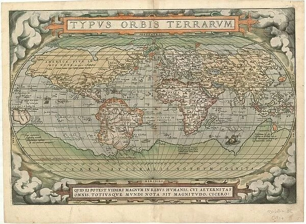 Map Typus orbis terrarum Franciscus Hogenbergus sculpsit