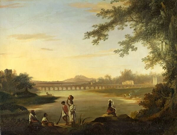 The Marmalong Bridge, with a Sepoy and Natives in the Foreground Extensive View of