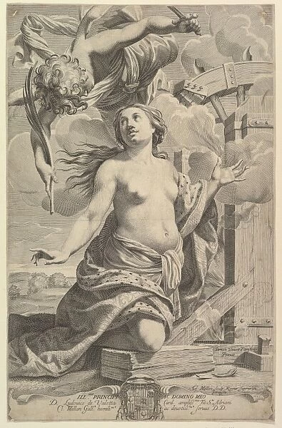 Martyrdom St Catherine 1625 Engraving sheet 17 1  /  2 x 11 1  /  4