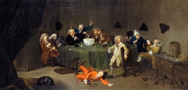 A Midnight Modern Conversation Signed and dated, lower right: WM: Hogarth: recit
