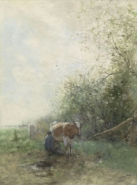Milking time cow milking Willem Maris mentioned