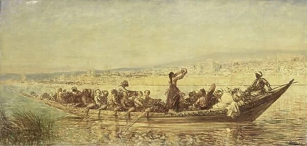 Moorish rowers Constantinople boat water Istanbul