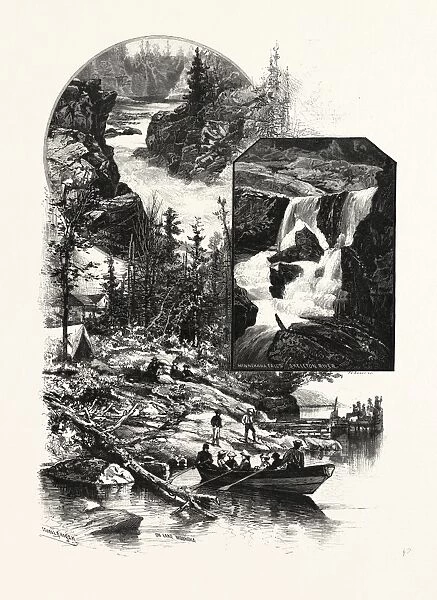 Muskoka Scenery: Giants Causeway; Minnehana Falls, Skeleton River, Canada, Nineteenth