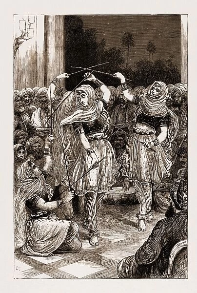 Nautch Fencing Dance before the Prince of Wales at Jammu, India, 1876