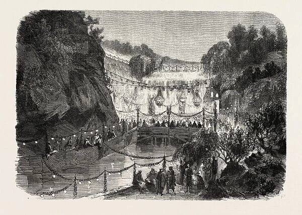 Opening of the public Garden of Mascara, a town in Algeria. engraving 1855