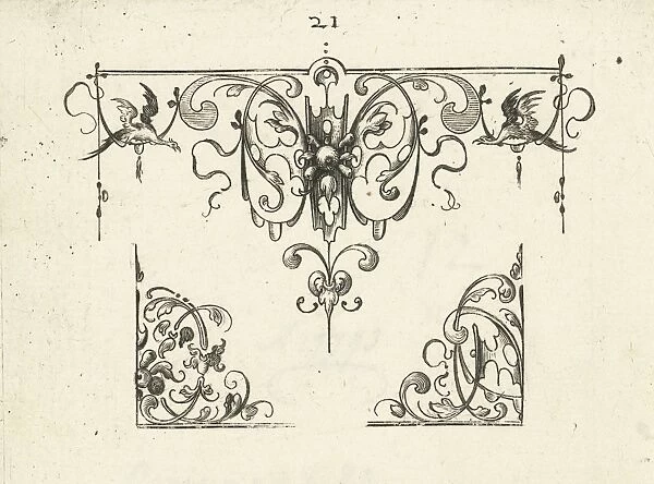 Ornament featuring a bird, Michiel le Blon, Anonymous, Balthasar Caymox, after 1611
