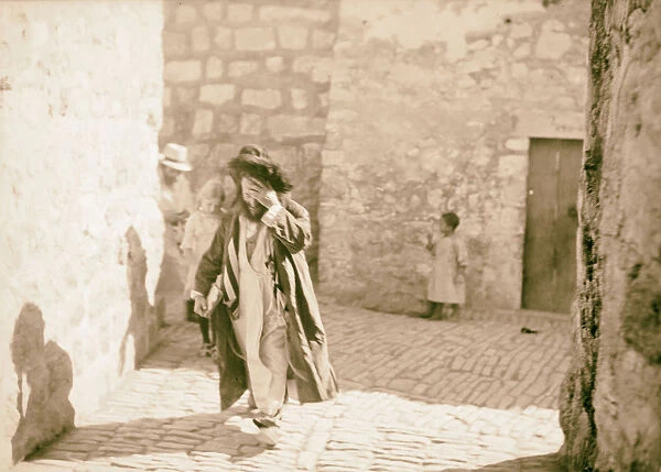 Orthodox Jew Jews wailing place 1934 Jerusalem