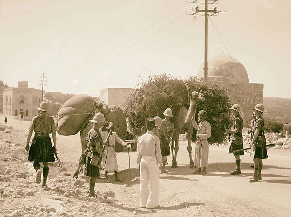 Palestine disturbances 1936 Scots soldiers stopping