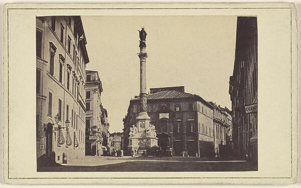 Piazza di Spagna Rome Italian 1870 Albumen silver print
