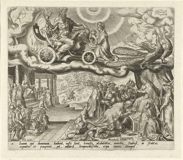 The planet Jupiter and its children, Harmen Jansz Muller, Hieronymus Cock, 1566 - 1570