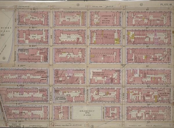 Plate 10, Part of Section 3: Bounded by E. 26th Street, Second Avenue, E. 20th Street