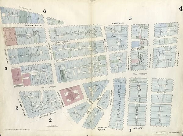 Plate 4: Map bounded by Maiden Lane, South Street, Old Slip, William Street, Exchange