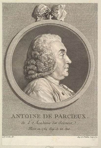 Portrait Antoine de Parcieux 1771 Etching engraving