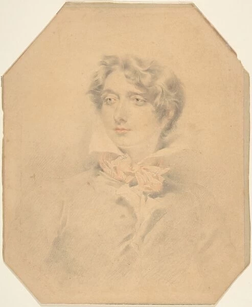 Portrait Head 1816 Graphite red chalk Overall