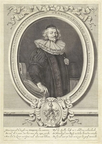 Portrait of Leonhard Golling, Lambert Visscher, 1677 - 1690