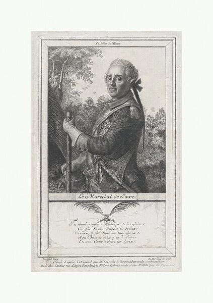 Portrait Marechal de Saxe 1766 Etching state 2