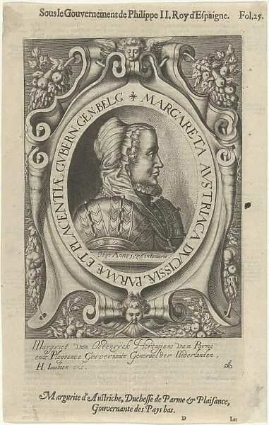 Portrait of Margaret of Parma, Regent of the Netherlands, Crispijn van den Queborn