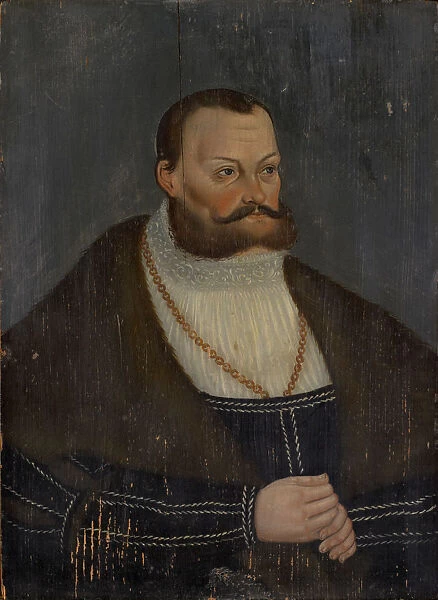 Portrait Prince Wolfgang von Anhalt oil coniferous wood
