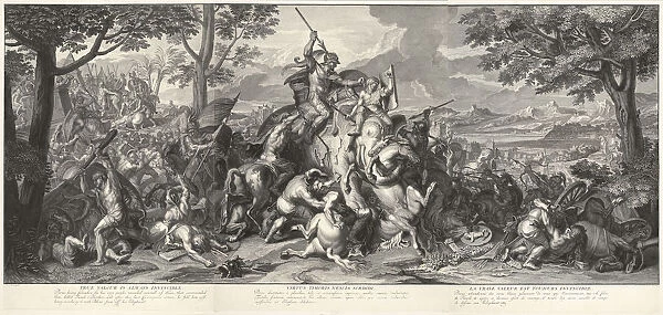 Porus Battle Le Brun Charles 1619-1690 Picart