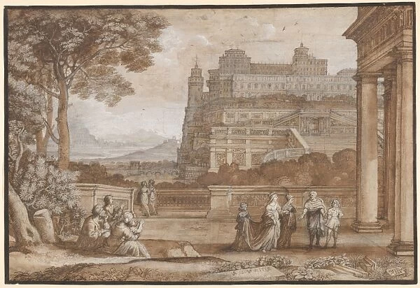Queen Esther Approaching Palace Ahasuerus 1658