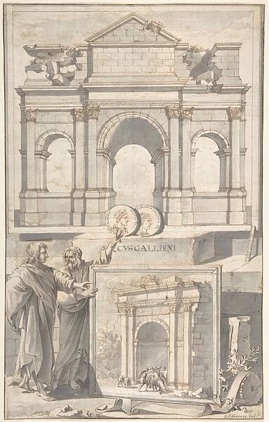 Reconstruction Arch Gallienus View Ruins 1704