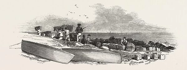 Removal of the Ships Stores from the Landing Place to the Coast Guard Station, 1846