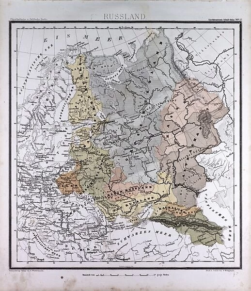 Russia, atlas by Th. von Liechtenstern and Henry Lange, antique map 1869