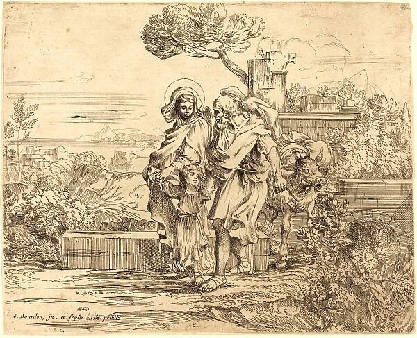 Sa bastien Bourdon, French (1616-1671), The Rest on the Flight into Egypt, etching