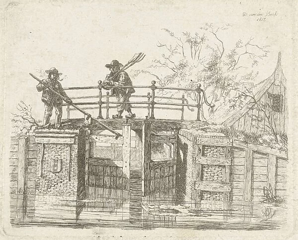 Sash lock, Schutsluis in Amsterdam, The Netherlands, D. van den Bosch, 1817