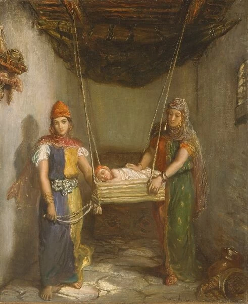 Scene Jewish Quarter Constantine 1851 Oil canvas